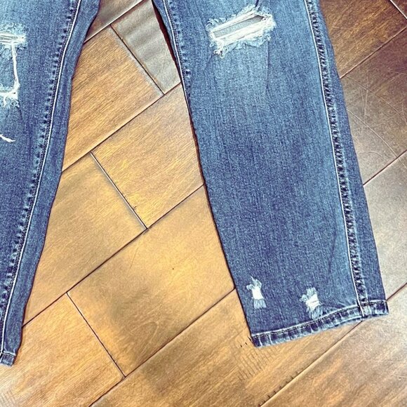 Studio Blue Distressed Girlfriend Boyfriend Baggy High Waisted Jeans 30 - Picture 5 of 9